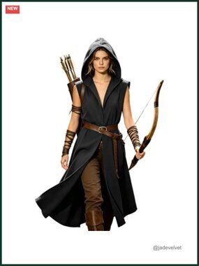 Medieval Hooded Sleeveless Surcoat for Women Assassin Cloak
